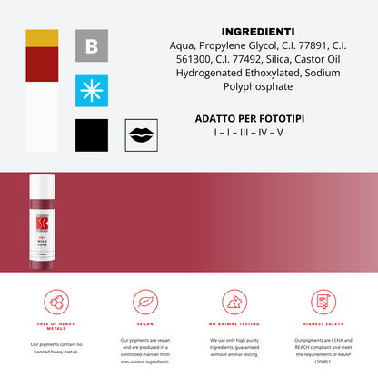 Pigmento labbra Swiss Color 701 Wild Rose – Rosa freddo naturale per lip blush e labbra mature, flacone 5 ml e 10 ml.