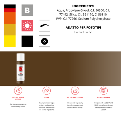 Pigmento Swiss Color 714 Medium Brown – marrone medio universale per sopracciglia PMU.