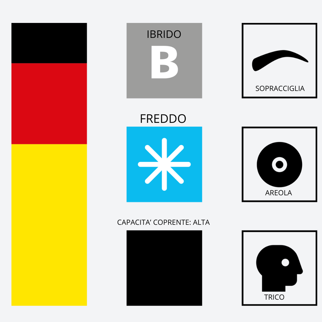 Infografica pigmento 206 Cocoa Brown Swiss Color – pigmento ibrido freddo Serie 2 per sopracciglia e tricopigmentazione PMU.