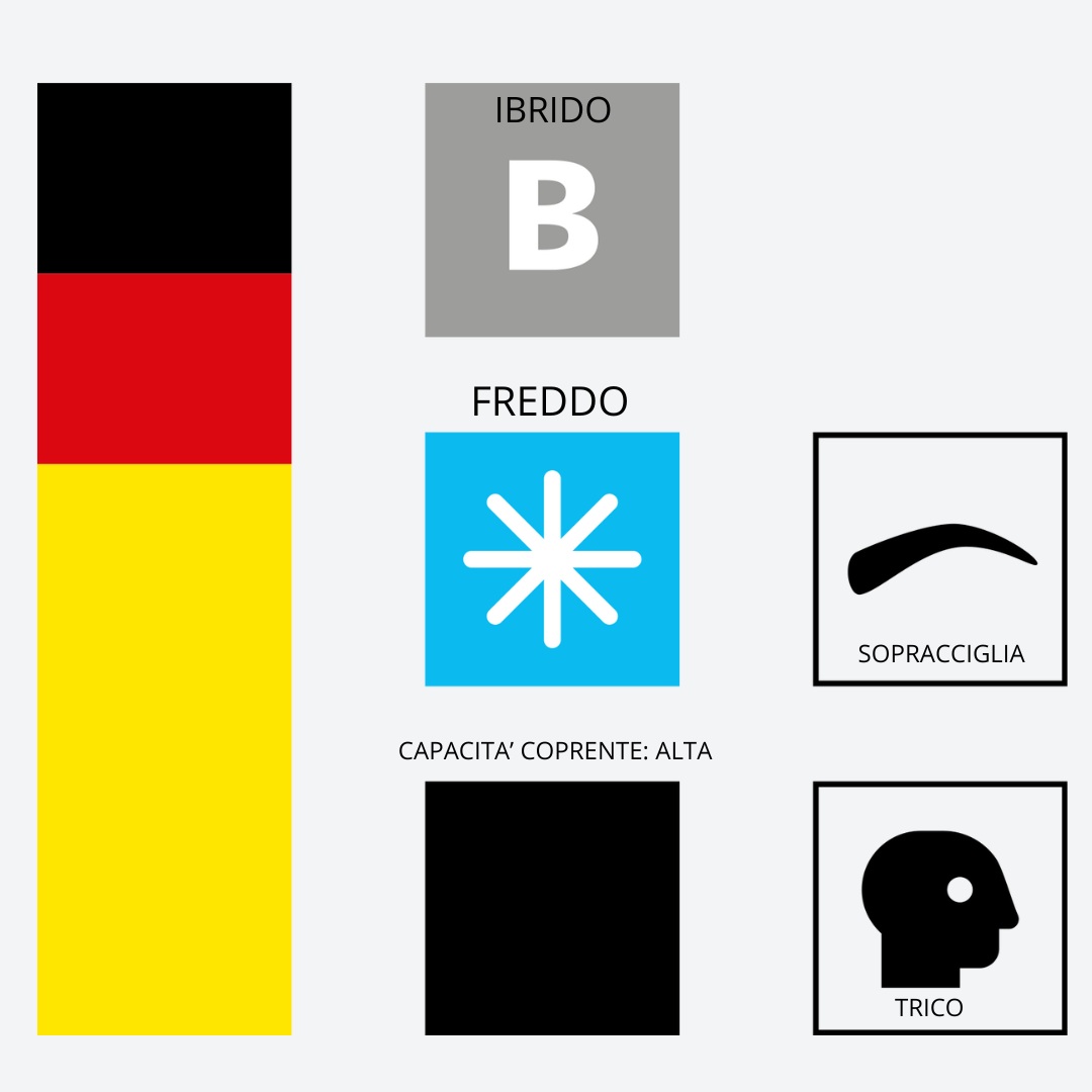 Infografica pigmento 207 Ebony Brown Swiss Color – pigmento ibrido freddo Serie 2 per sopracciglia e tricopigmentazione PMU.