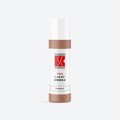 Flacone pigmento 704 Light Umbra – Rosa-giallo cipriato minerale per labbra e areola PMU Serie 7 Swiss Color, formula calda e naturale.