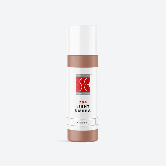 Flacone pigmento 704 Light Umbra – Rosa-giallo cipriato minerale per labbra e areola PMU Serie 7 Swiss Color, formula calda e naturale.